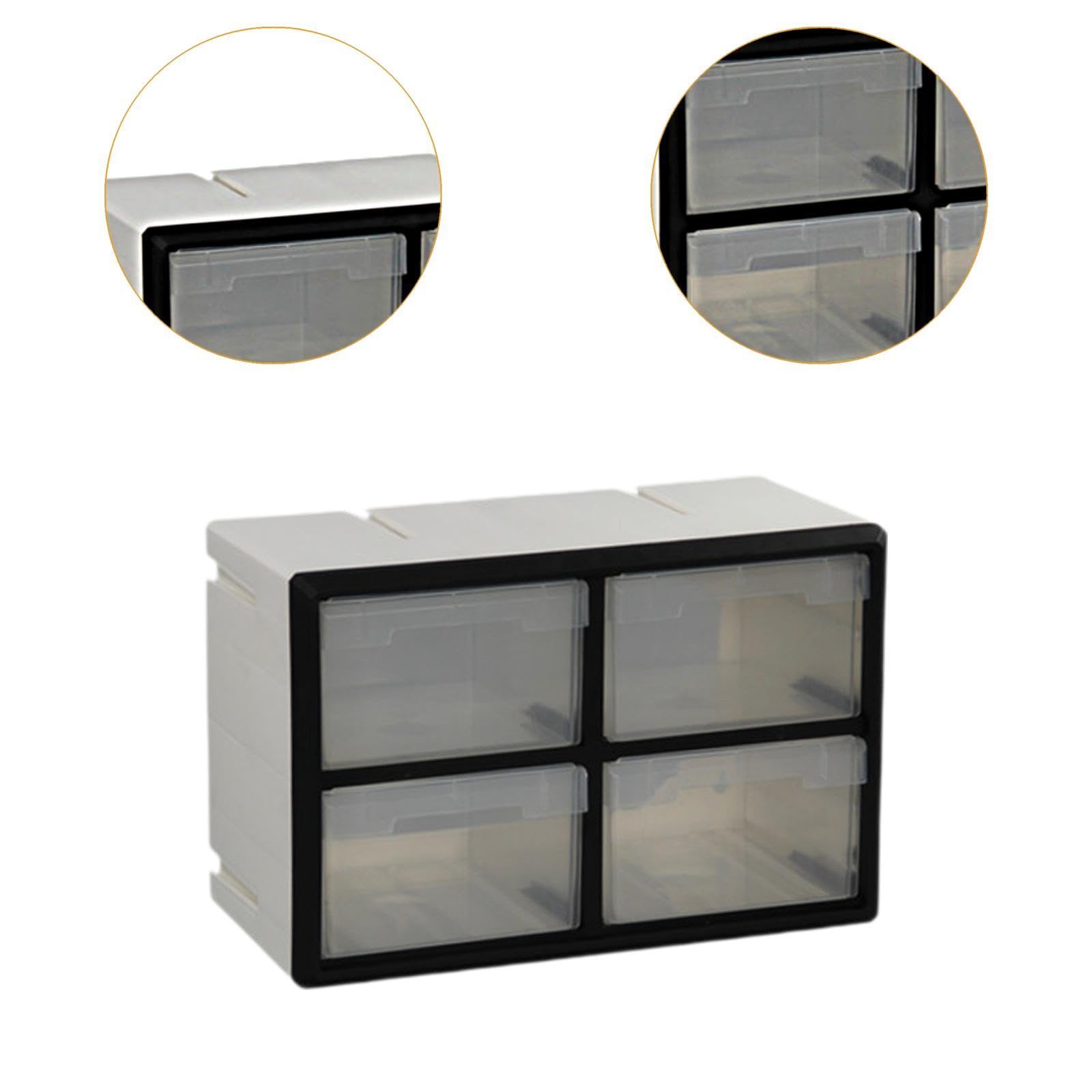 Cajonera con Cajones, Caja de Almacenamiento para Herramientas Y Accesorios, Equipo Multifuncional de Material PP, Ideal para El Baño, Taller Y Bricol, 4 Cajones