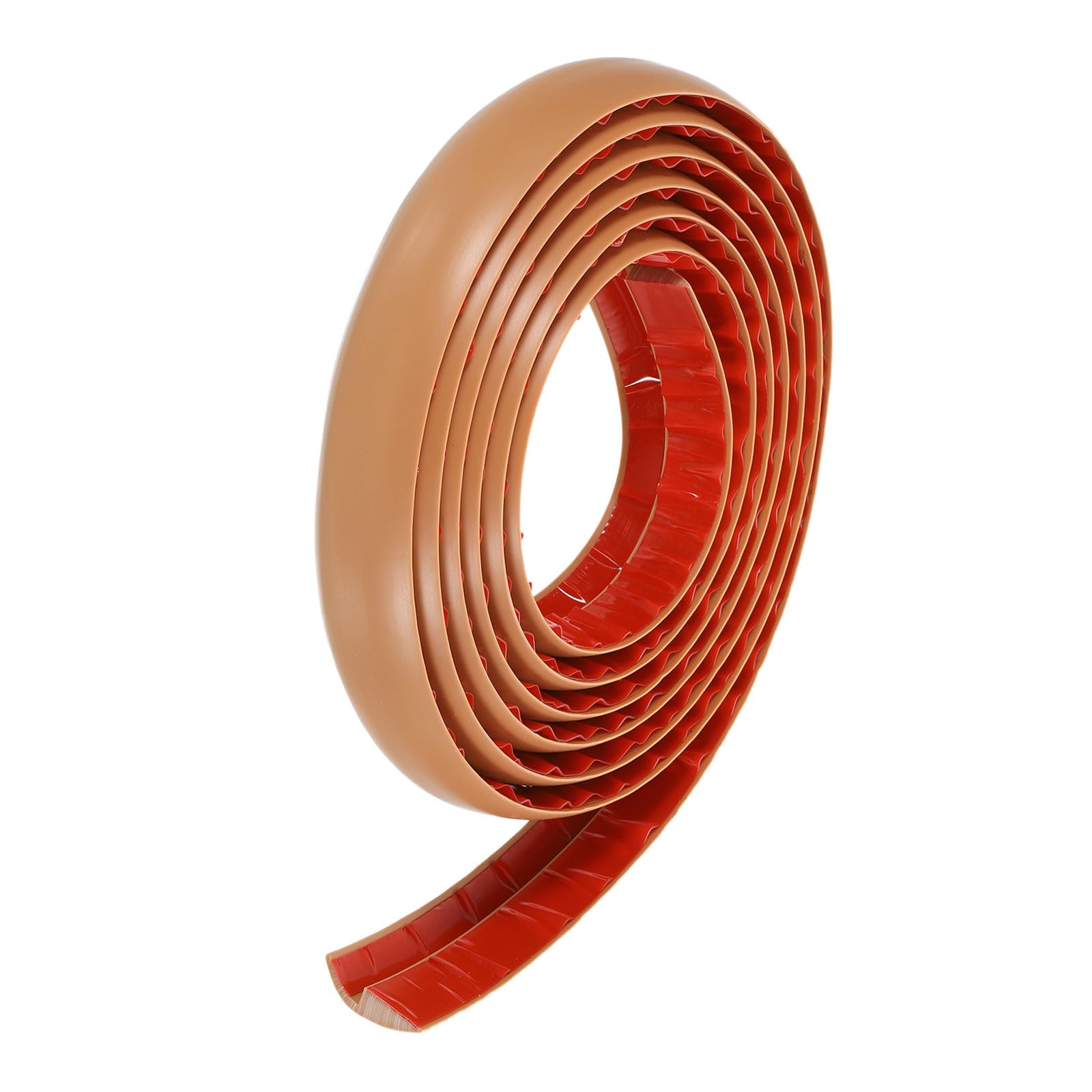 sourcing map Floor Transition Strip 10ft Self Adhesive Carpet Transition Edging Trim Strip 3 Meter PVC Floor Strip for Height Less Than 5mm, Light Brown