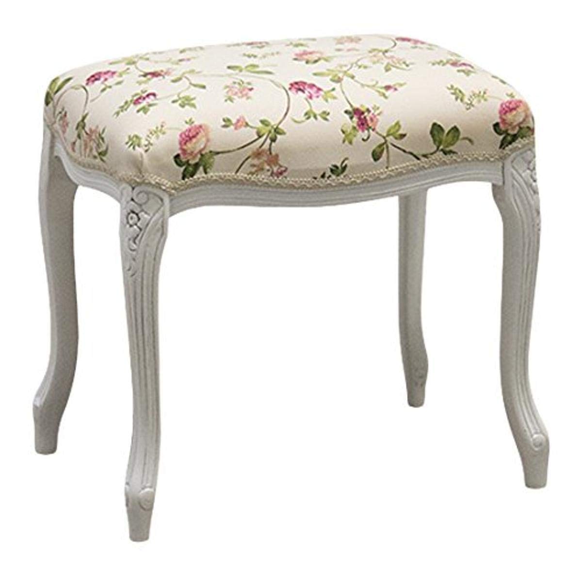 Pouf Sedia in Legno Stoffa, Faggio, Bianco, 40 X 30 X 45 cm