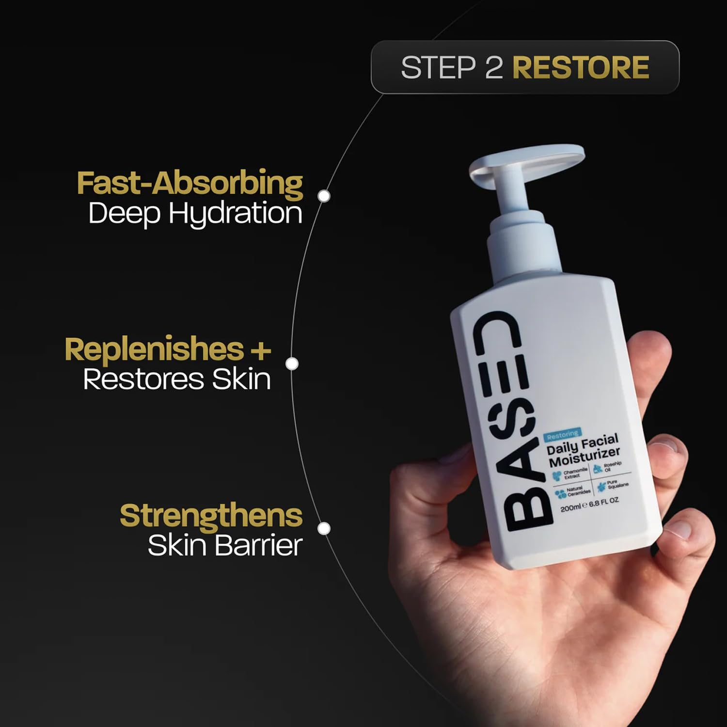 BASED Men's 3-Step Skincare System with Cleanser, Moisturizer & Facial Spray