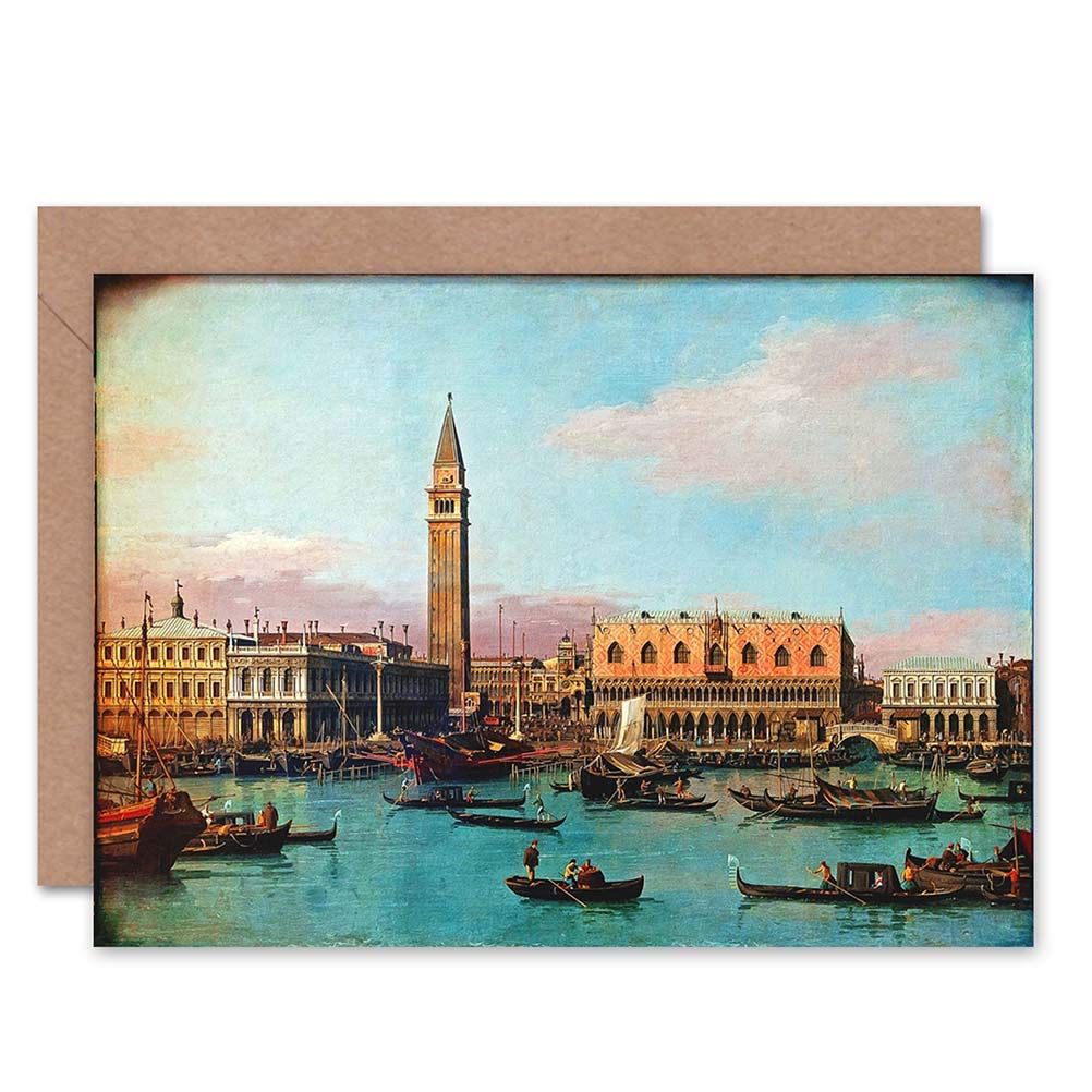 Wee Blue Coo Blue Wee Coo Card Greeting Gift Cityscape Venice Canaletto Piazzetta Riva Degli Schiavoni
