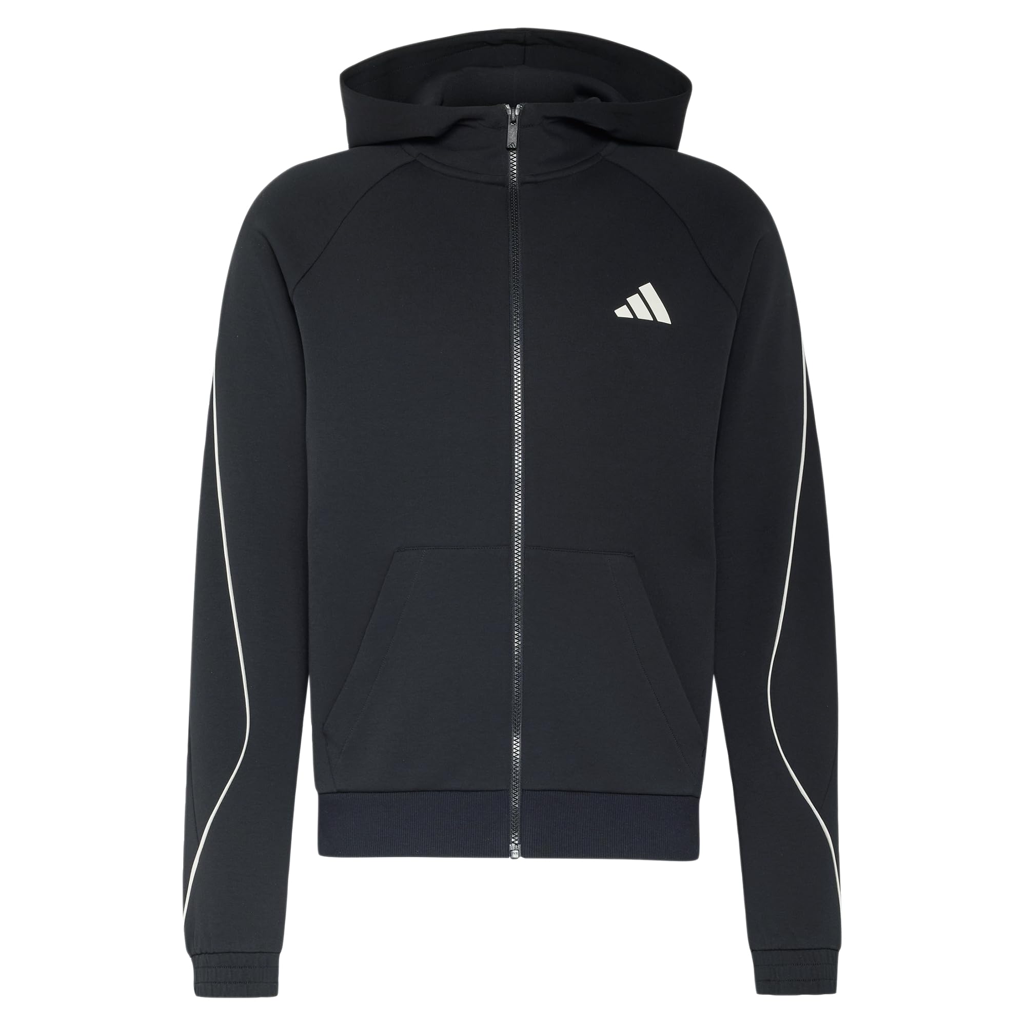 adidas Men's Stadium Small Logo Full-Zip Hoodie Sweatshirt, black, M