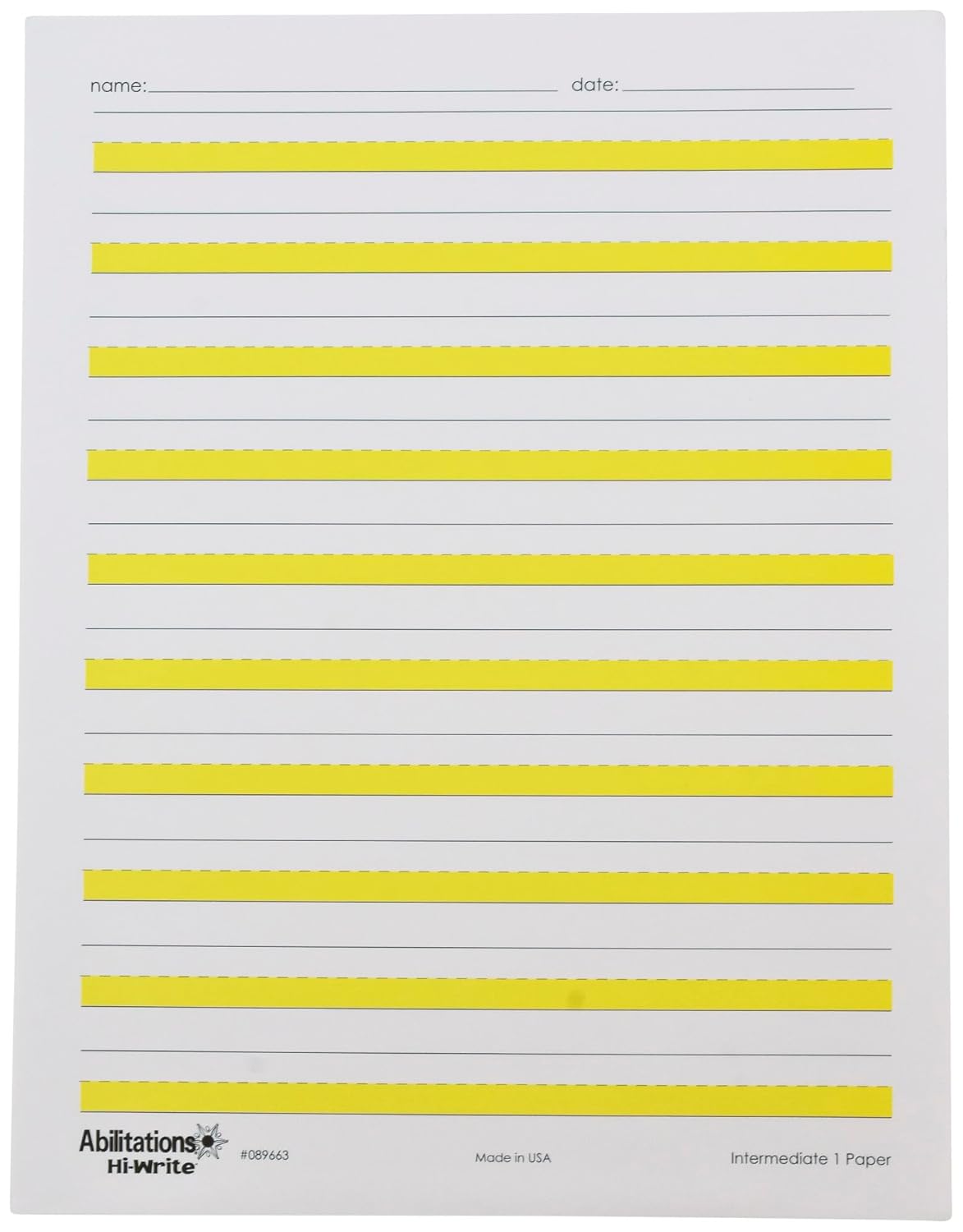 Abilitations Integrations Hi-Write - Intermediate 1 Paper - 100 Pack, 8-1/2 X 11 in - 089663