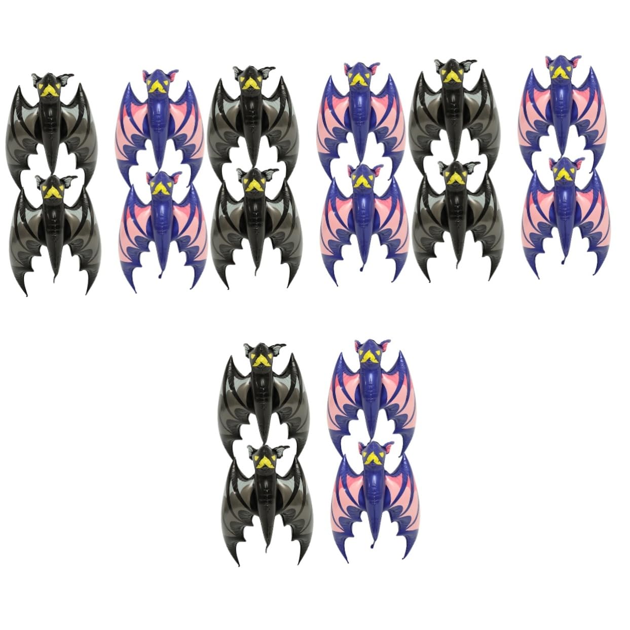 HEMOTON 16 Pièces Halloween Ballons Chauve Souris Gonflables Aluminium Noir et Bleu Foncé Décoration Effrayante pour Fête et