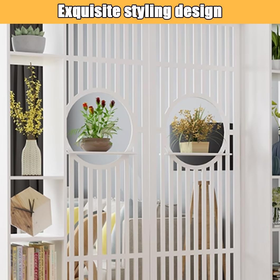 Freestanding Room Divider Bookshelf, Wall Divider Storage Cabinet with Shelves, Entry Hall Privacy Screen, Decorative Display Shelf for Home & Office, Space-Saving Room Partition
