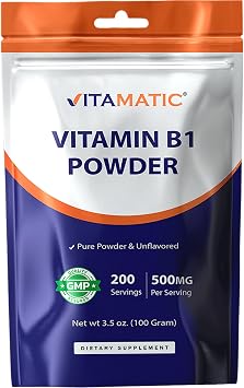 Vitamatic Vitamin B1 Pure Powder - 100 Grams Thiamine Mononitrate