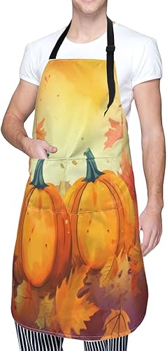 Miniatura 2 de Nameapo Shark Jumping Home Delantales con 2 bolsillos de 33 x 28 pulgadas para hombres y mujeres, babero de cocina impermeable de mar oceánico