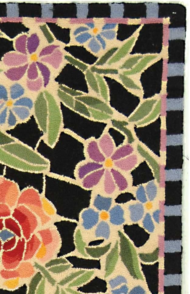 SAFAVIEH Chelsea Collection Runner Rug - 2'6" x 8', Black, Hand-Hooked French Country Wool, Ideal for High Traffic Areas in Living Room, Bedroom (HK214B)