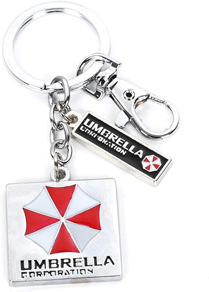 JCvCX Umbrella Logo Keychains Leon Cosplay Keychain Zinc Alloy Keychains Cute Keyring Car Key Ring Tag (Red)