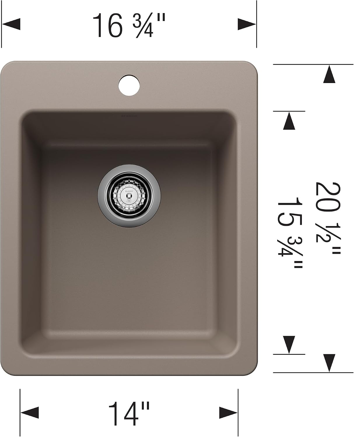 BLANCO 443238 Liven SILGRANIT Drop-In/Undermount Bar Sink - Truffle