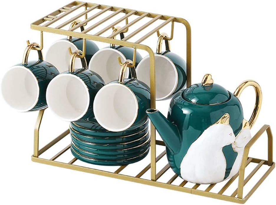 Tea Set Ceramic Water Nordic Light Creative Cup Household with Living Room Drinking with Iron Frame