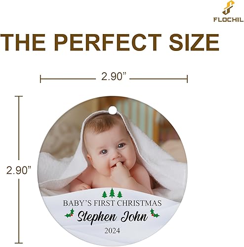 Miniatura 21 de FLOCHIL Adorno familiar personalizado para árbol de Navidad, adorno de Navidad familiar personalizado con foto de nombre, familia de 3, 4, 5 adornos
