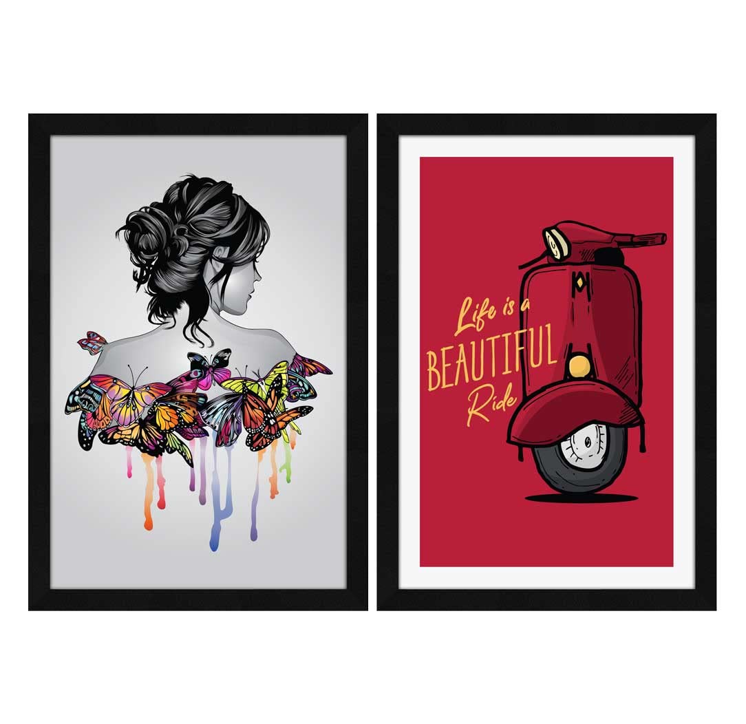 Romantic Wall Art Set - 2 Framed Paintings -9 Romantic Wall Art Set - 2 Framed Paintings -9