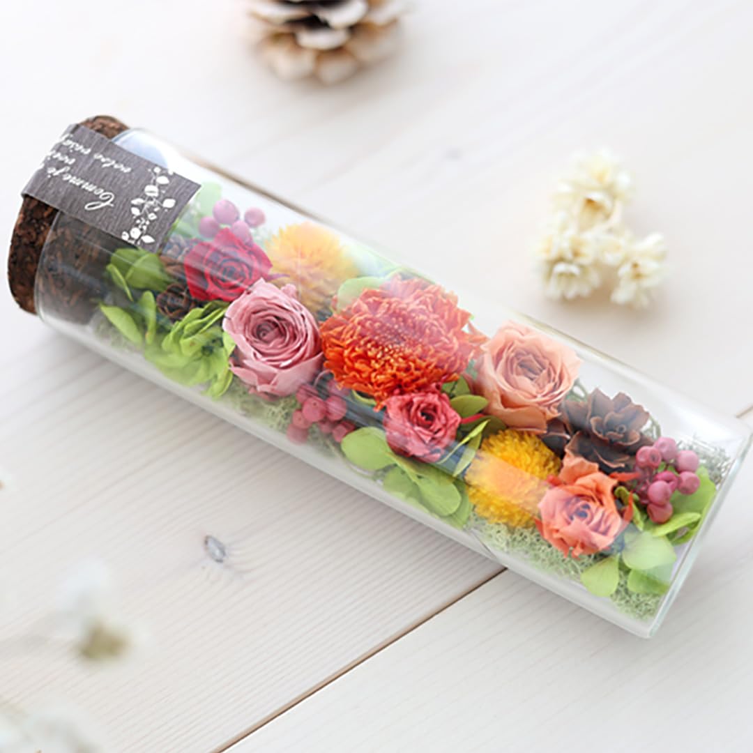プリザーブドフラワー　ボトルフラワー プリザーブドフラワー 【ボトルフラワースクエア】 | 878HANAYA
