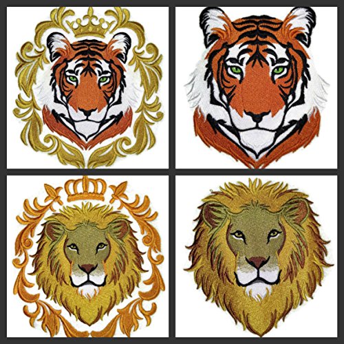 Beyondvision Nature Weaved In Threads, Amazing Animal Kingdom [Mighty Lion Face] [Custom And Unique] Embroidered Iron On/Sew Patch [5.32" *5.58"] [Made In Usa] #TOP4