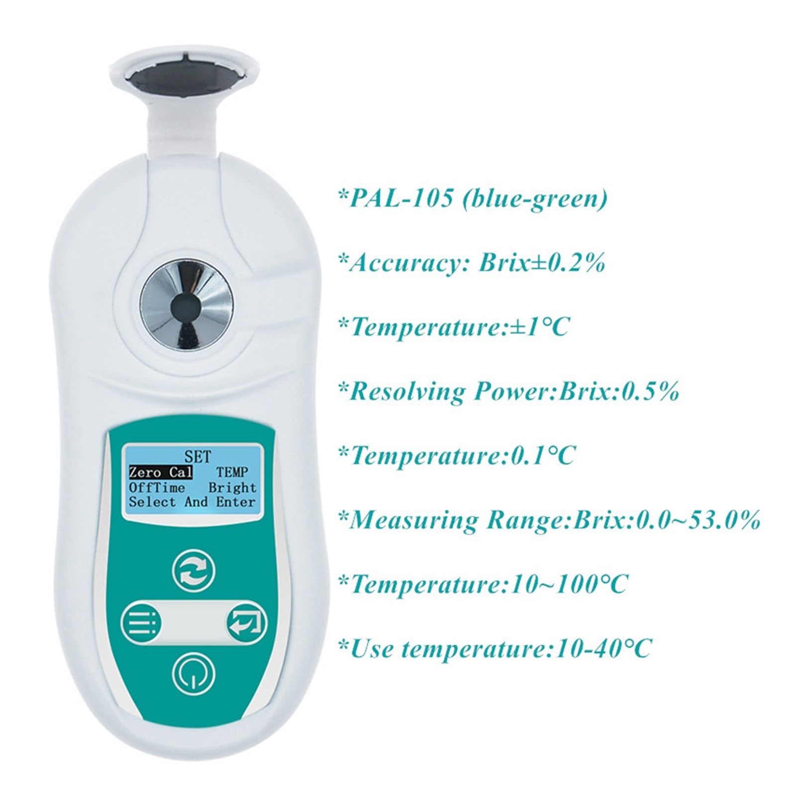 Refractómetro Brix Digital de Alta precisión concentración azúcar medidor refractivo automático 0-53% para Laboratorio