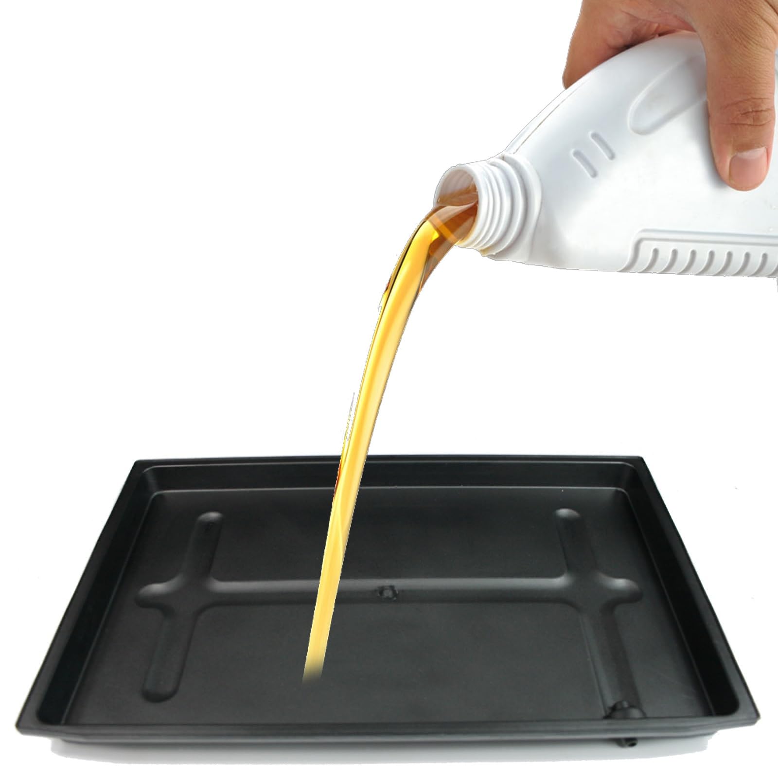 Bac de Récupération D'huile Noir pour Plantes, Bac de Plateau INOX D'huile sous Voiture, Facile à Nettoyer et Polyvalent