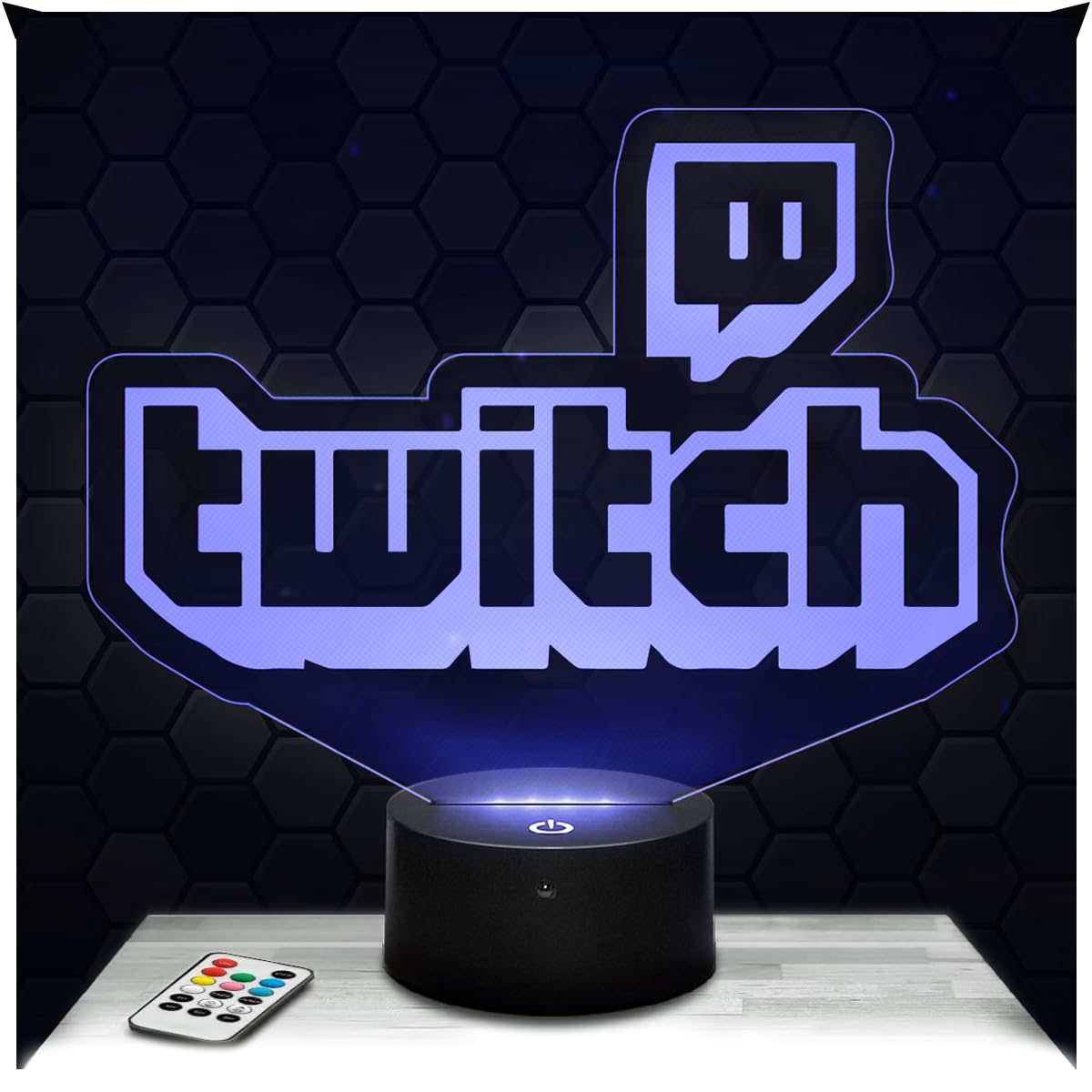 Lampada 3D LED Logo Twitch Con Illusione - Luce Notturna Tattile Personalizzata, Regalo Natale Per Gamer, Formato A4/A5, Made In France - 2