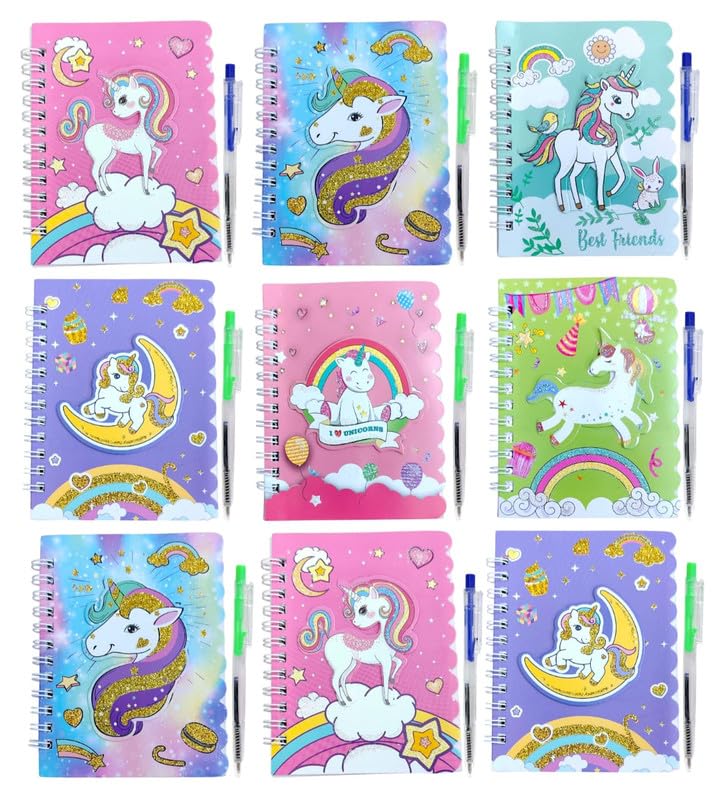 Image of TERA 13Unicorn Diary with Pen for Girls Boys Kids (Pack of 12) Birthday Return Gifts Party Favors Theme Return Gift for Girls Kids, 60 Pages