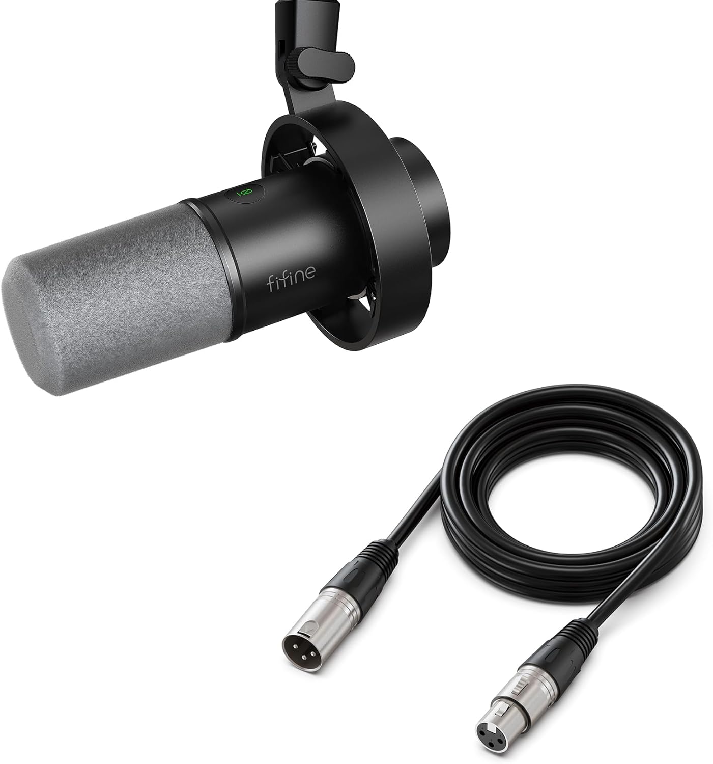 FIFINE Dynamic Microphone with XLR Cable Bundle, XLR/USB Recording Studio PC Mic for Vocal, Voice-Over, Microphone Audio Cable Set Compatible with Mixer, Audio Interface for Streaming (K688+L9)