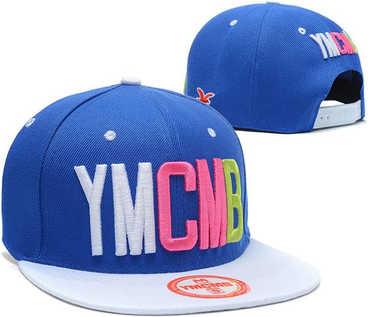 MissHats YMCMB Baseball Cap Collection Large Blue and White & Pink & Gree Logo