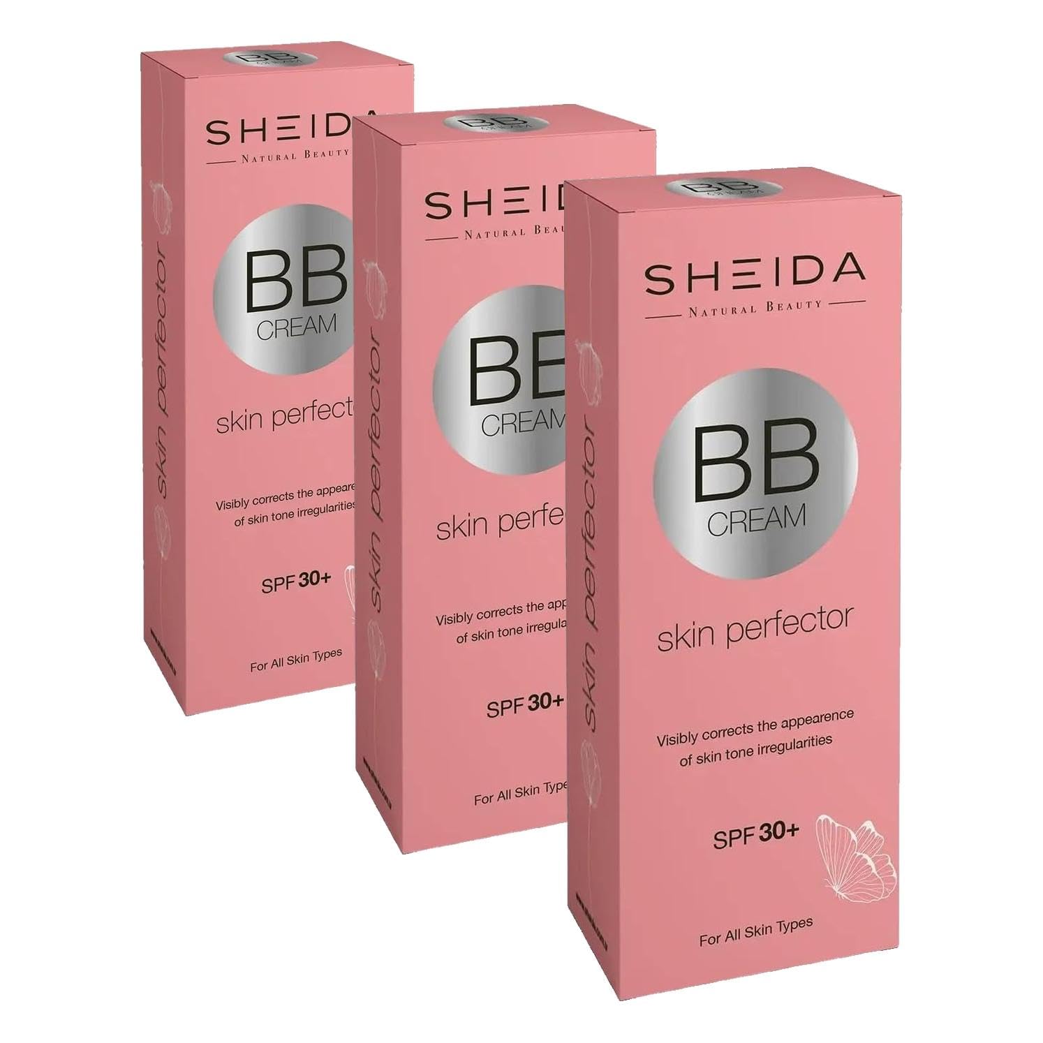 Sheida BB Krem SPF 30+ – Yüksek Kapatıcı, Mat İpeksi Bitiş, Cilt Tonu Eşitleyici, Uzun Süre Kalıcı, Vitamin C & E İçerikli 50 ml - Koyu (3 paketi)