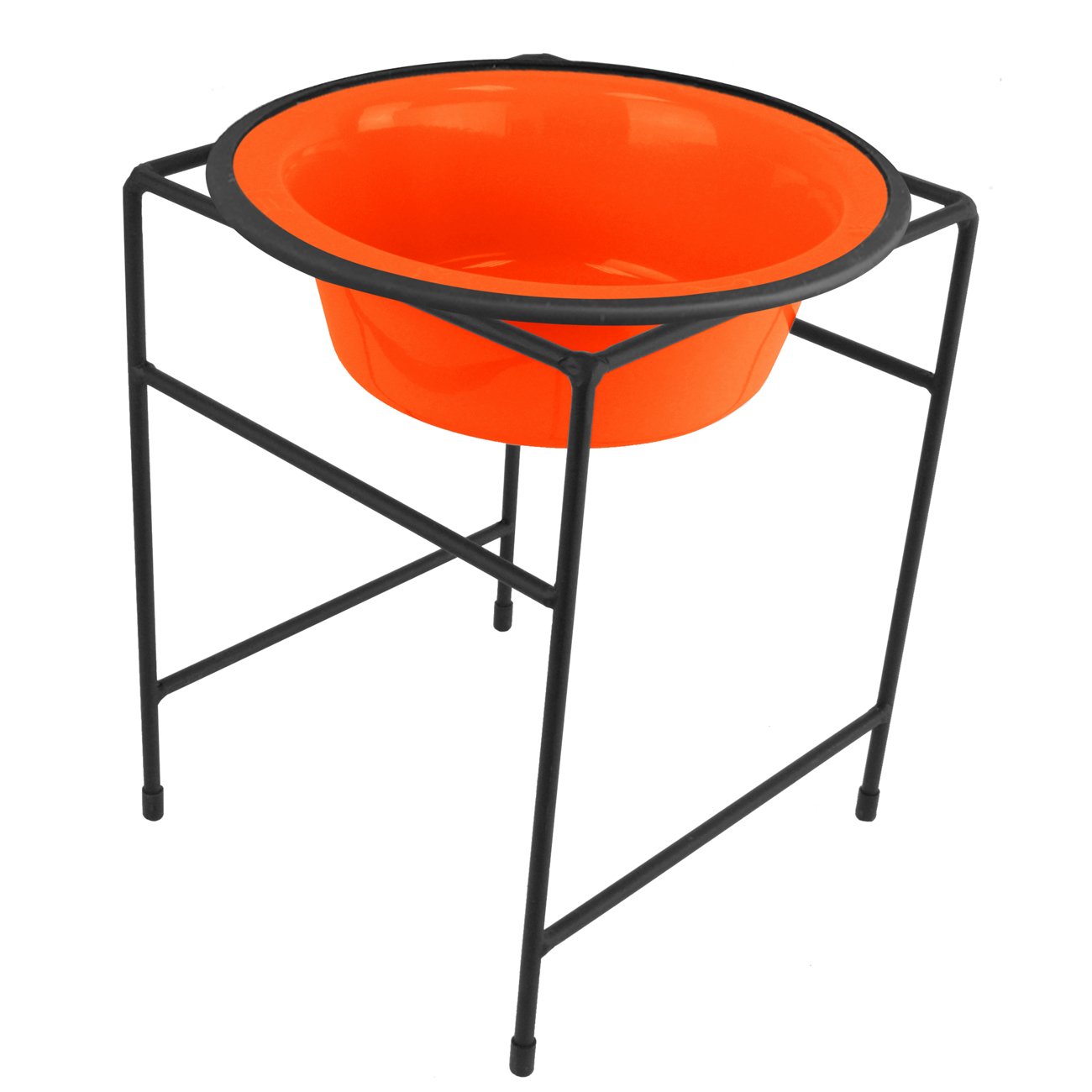 Platinum Pets Modern Single Diner Feeder with Stainless Steel Dog Bowl, X-Large, Hunter Orange