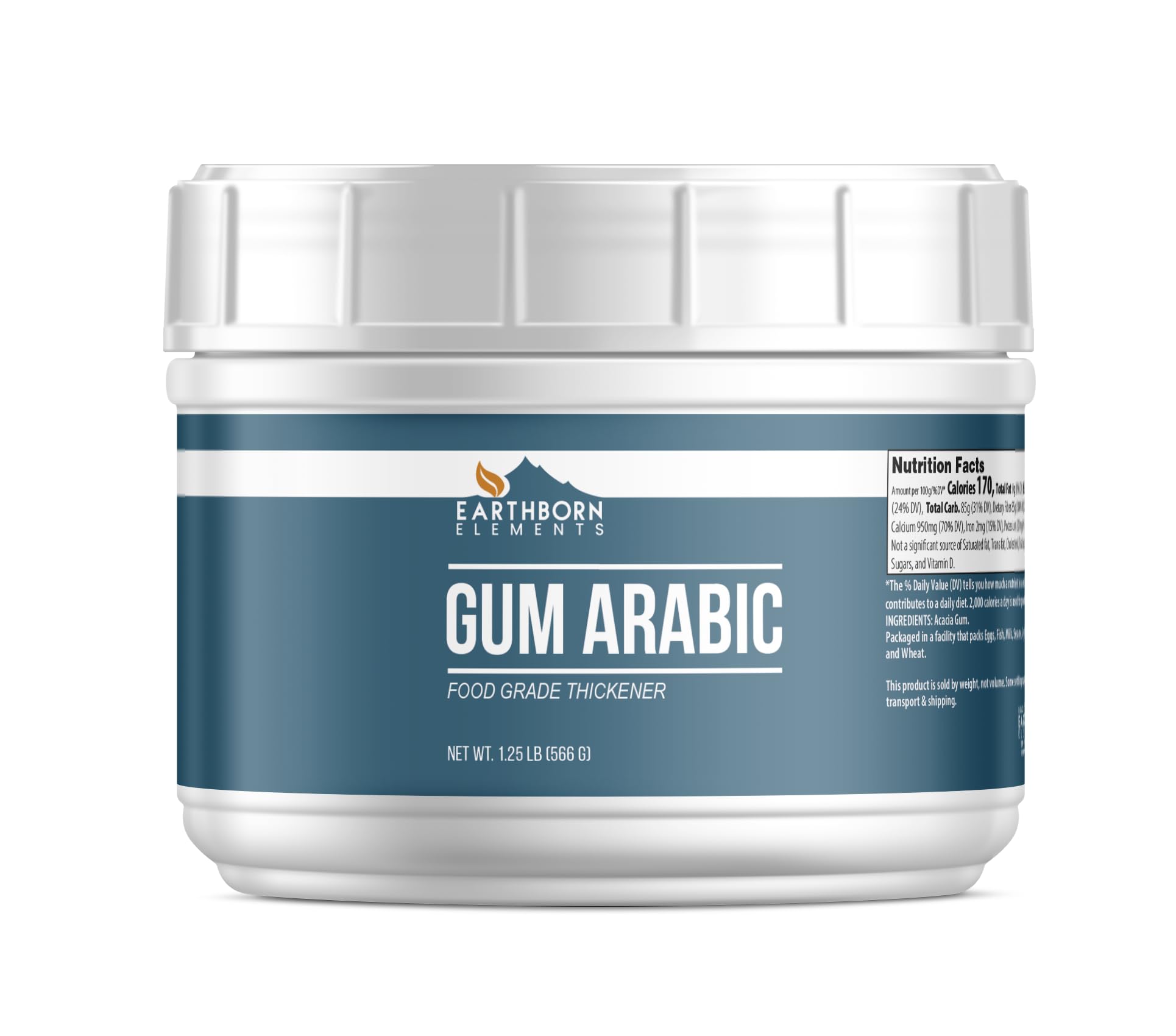 Earthborn Elements Gum Arabic Acacia, Multitude of Uses, Resealable Tub (1.25 Pound)