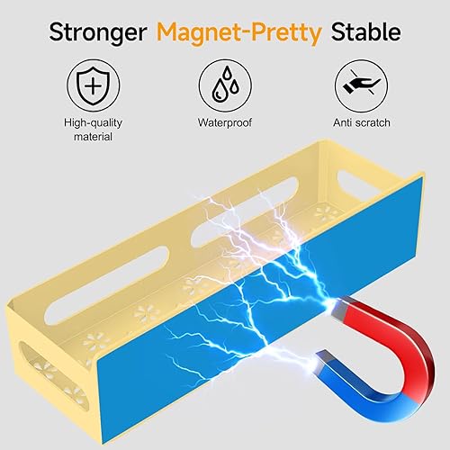 Miniatura 69 de Paquete de 4 estantes magnéticos para especias para refrigerador, organizador de especias, estante magnético móvil con 4 ganchos para organización