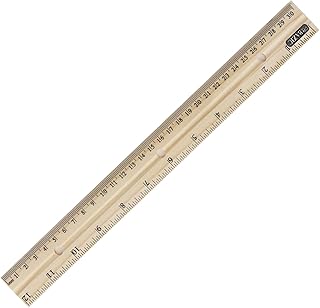 BAZIC Products Wooden Ruler – Single Metal Edge Drafting Ruler for Measuring, Drawing & Crafting, Wooden Straight Edge Ruler for School & Office, 12 Inch, 1-Pack