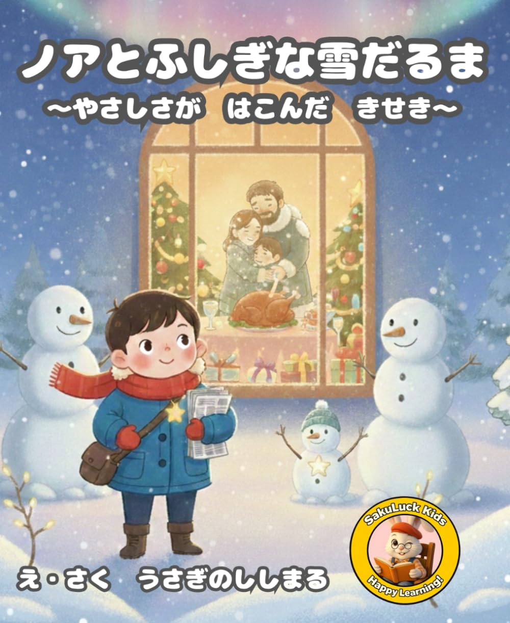 ノアとふしぎな雪だるま: やさしさが　はこんだ　きせき (SakuLuck　Kids　Happy　Learning)