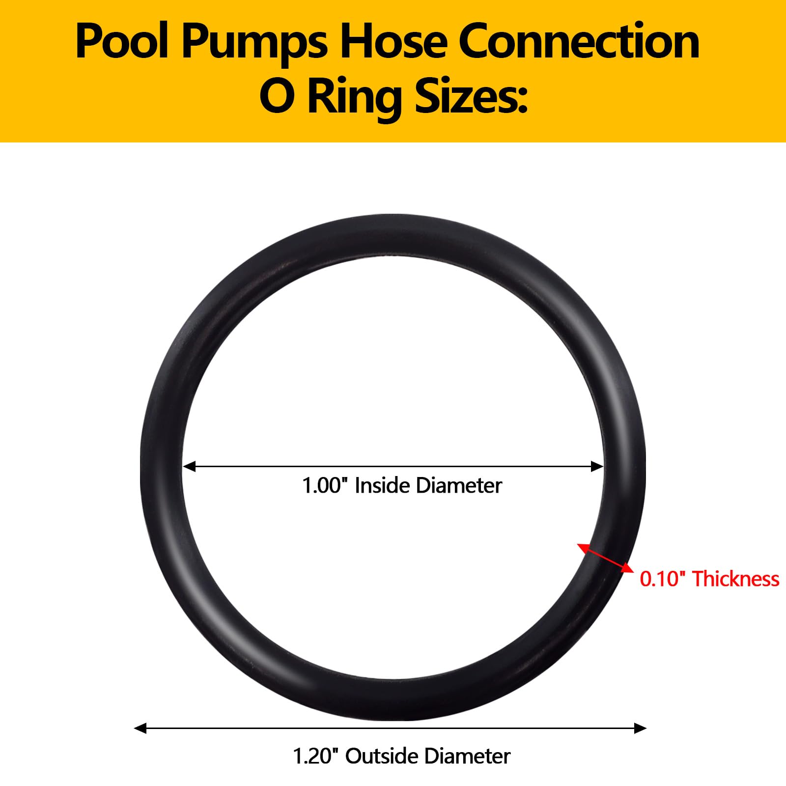 O-Ringe für Poolpumpen, Ersatz 10134 O-Ring für Intex 1-1/4 Zoll Schlauchanschluss, passend für Sandfilterpumpen mit 330, 530 und 1000 GPH, 10 Stück