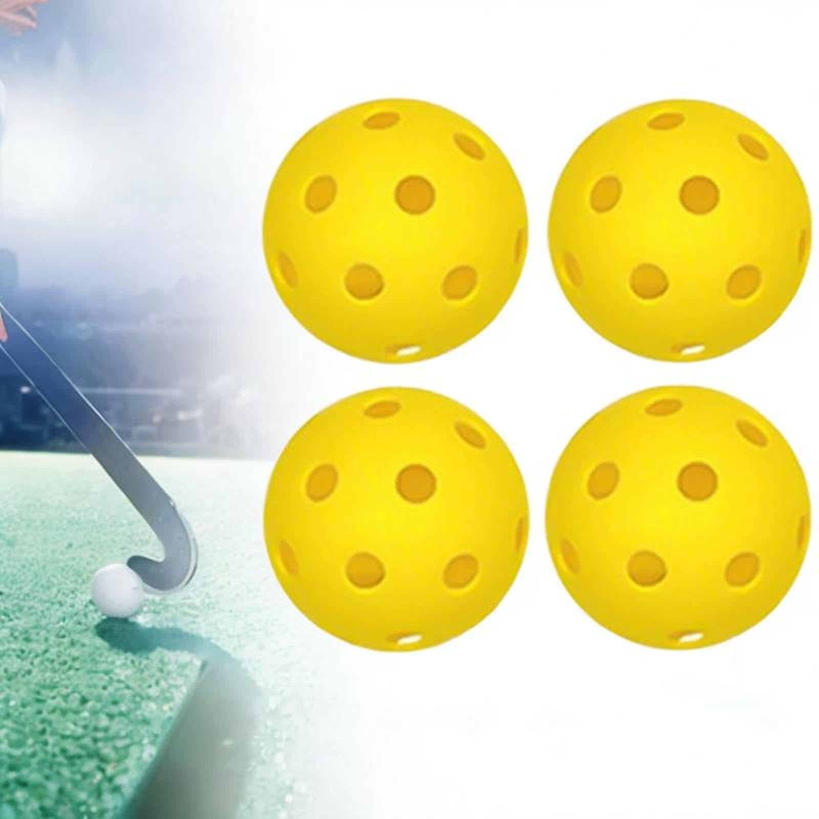 4 Stück Floorball Bälle Unihockey Bälle Trainingskugeln Ersatzbälle PP Material mit Innovativem Design Perfekte Balance Und 26 Löchern für Erwachsene