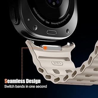 Adorve Compatible with Samsung Galaxy Watch 7/8 Ultra Bands 47mm (2024/2025), Rugged Ocean Wristband Breathable Silicone Sport Strap Waterproof for Galaxy Watch Ultra Bands Men Women
