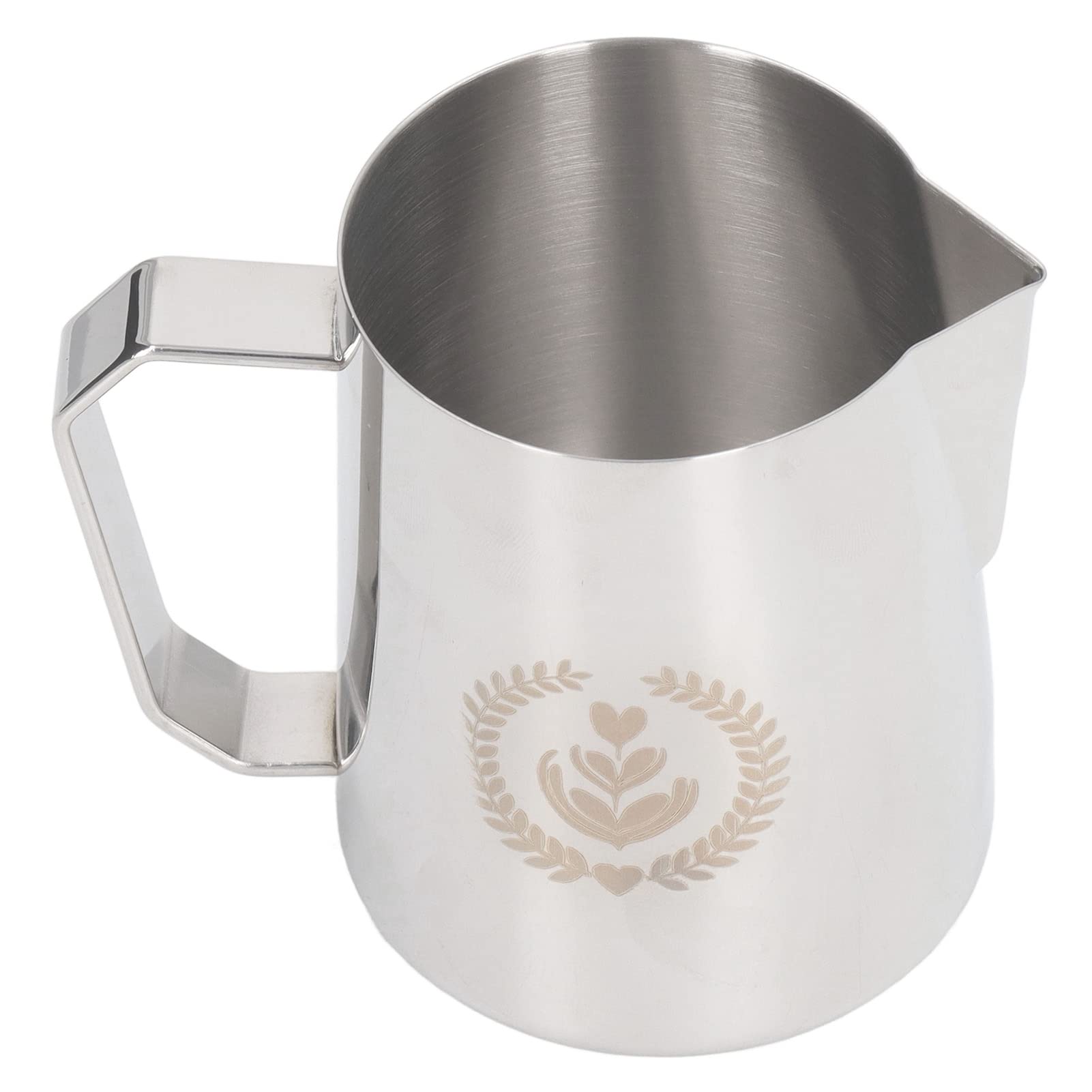 Akozon Apto para Jarra de Espuma, Jarra de 600 Ml, Taza de Espuma de Leche de Acero Inoxidable 304 de Grado Alimenticio con Pico de águila para Latte Art y Preparación de café (Color Original)