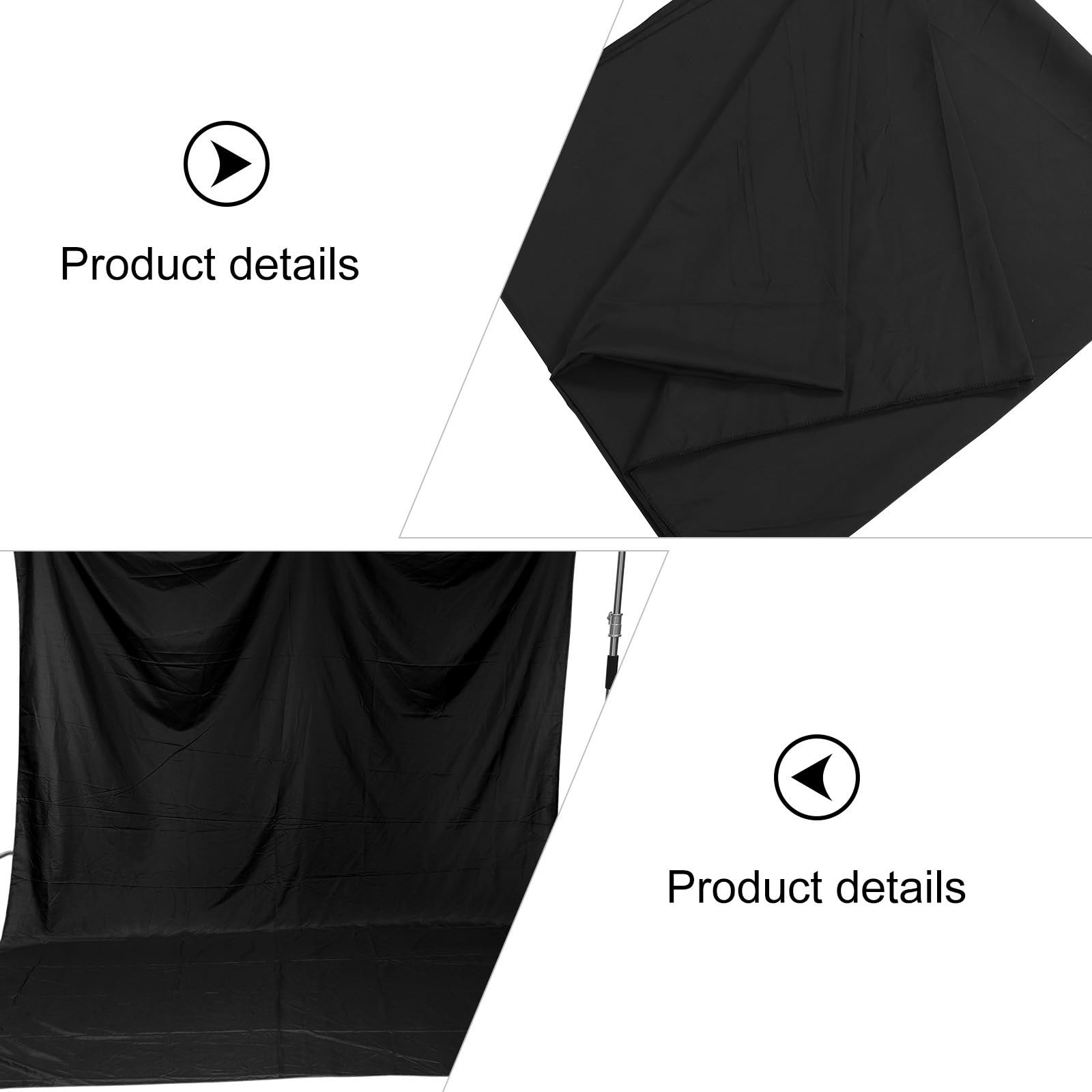 Tela de Fondo Reutilizable y Cómoda para Fotografía Negro Estilo Nórdico 2.5x3m de Poliéster Algodón para Estudios y Producción de Video