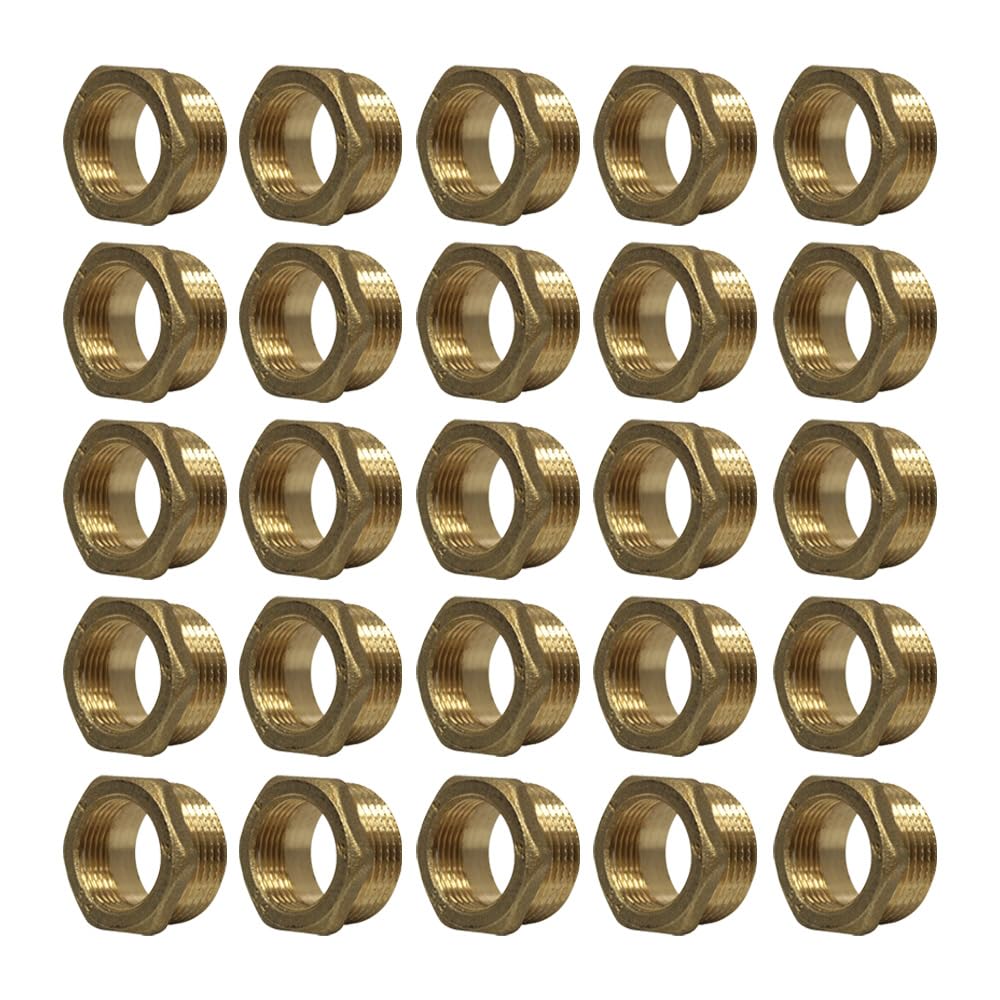 Raccord laiton à visser - Lot de 25 Mamelons Laiton Réduit Mâle/Femelle 1"-3/4" (26/34-20/27) -