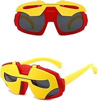 Vista 2 de WMAO Gafas de sol polarizadas para niñas y niños, 100% protección UV, lindo marco de silicona