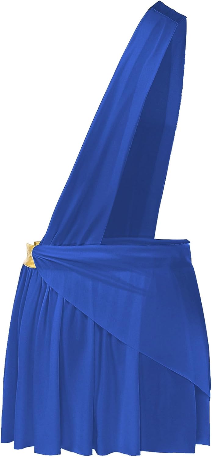 Men's Halloween Costume Greek Mr. Toga One Shoulder Strap Suspender Ruffle Skirt Fancy Dress