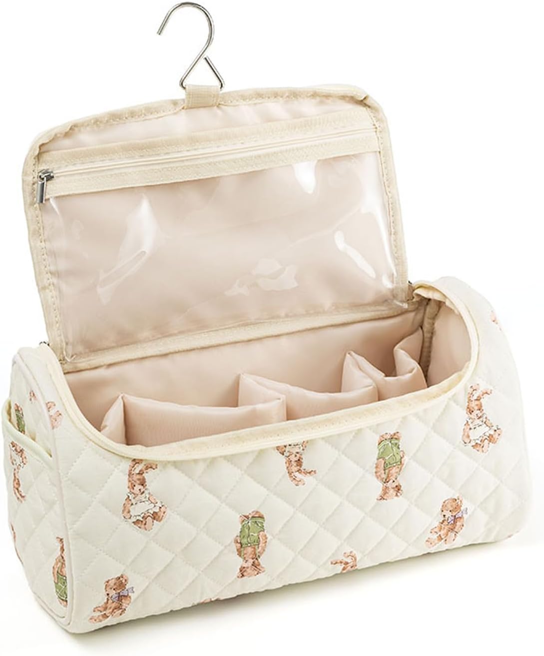 Gugxiom Padded Travel Case for Shark Hair Dryer and Accessories, 4 Slots for Attachments, Hair Tools Travel Bag, with Quilted Interior & Hanging Hook (Bear)
