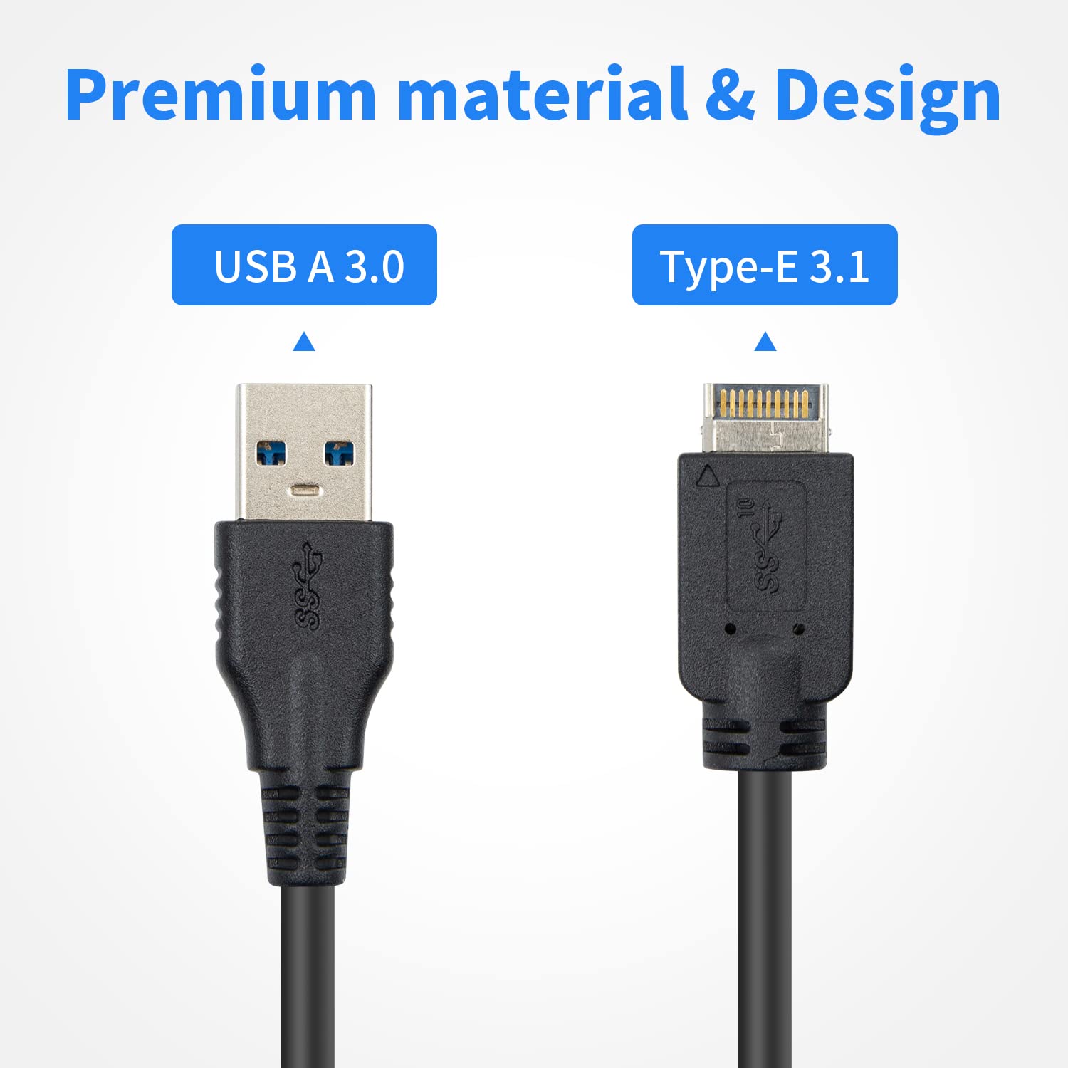 Duttek USB Front Panel Adapter Cable,USB Type-E male to USB 3.0 Type-A male,USB 3.1 front panel connector suitable for motherboard internal adapter for computer. (1.64Ft/50CM) - Image 3