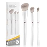 KINGMAS Angled Foundation Brush Concealer Brush, Premium Kabuki Makeup Brush for Liquid, Blending, Cream, Powder, Blush Buffing Stippling Face Makeup Tools White (White, A. 3Pcs (170W/270W/370W))