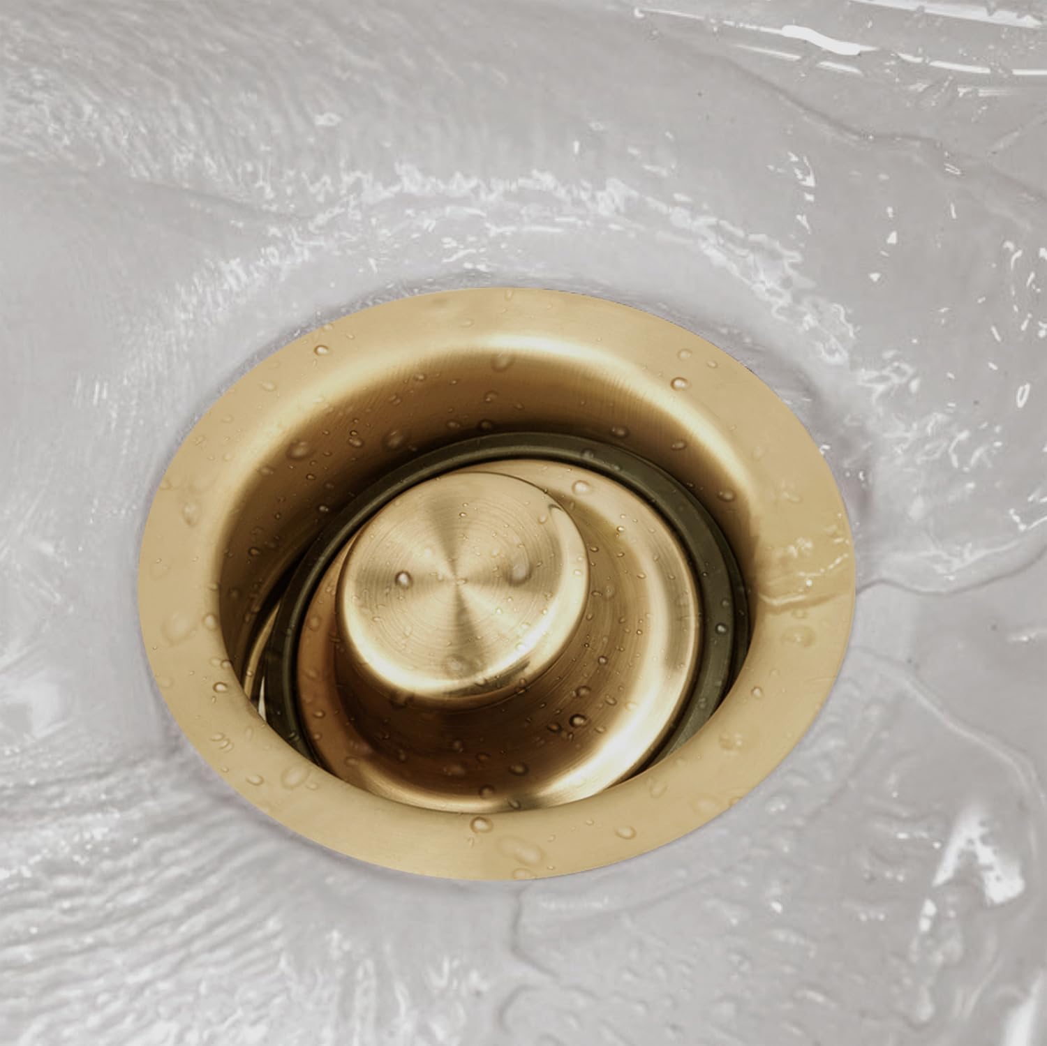 Artiwell Sink Garbage Disposal Flange and Stopper, Universal Flange Fit 3-1/2 Inch Standard Drain Hole, Kitchen Sink Replacement Accessories, Garbage Disposer Kit (Champagne Bronze)