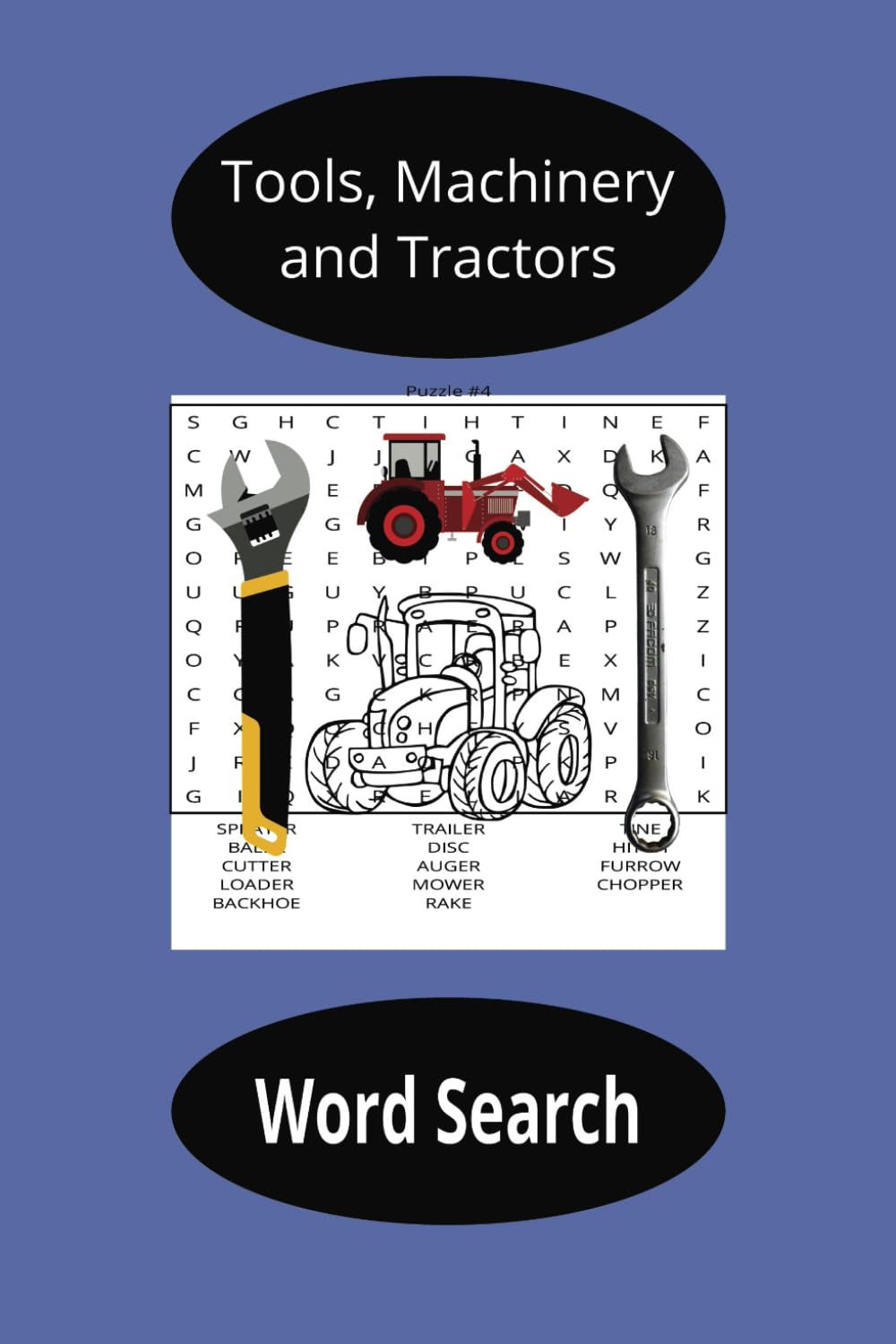 Tools, Machinery and Tractors: Word Search 14 words per Puzzle