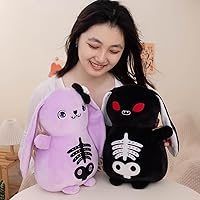 Vista 25 de ELAINREN Peluche de conejo loco grande, para Halloween, terrible conejito de Pascua, almohada de conejo blanco suave, abrazable, encantador