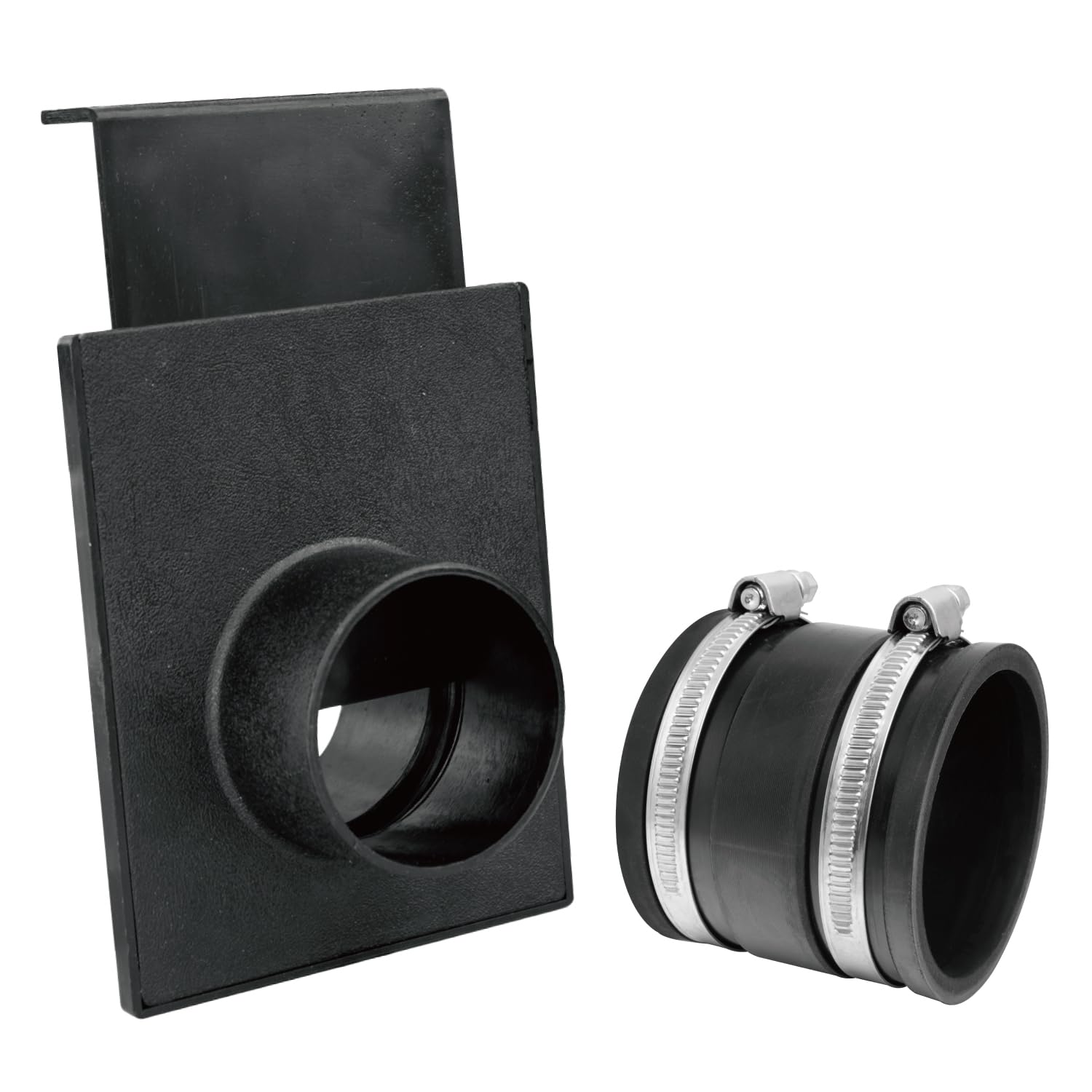 POWERTEC 70433 - Abrazaderas de acero flexibles de control de puerta de explosión de 2-1/2 pulgadas, accesorio de colección con conector de manguito de goma para carpintería, accesorios y maquinaria