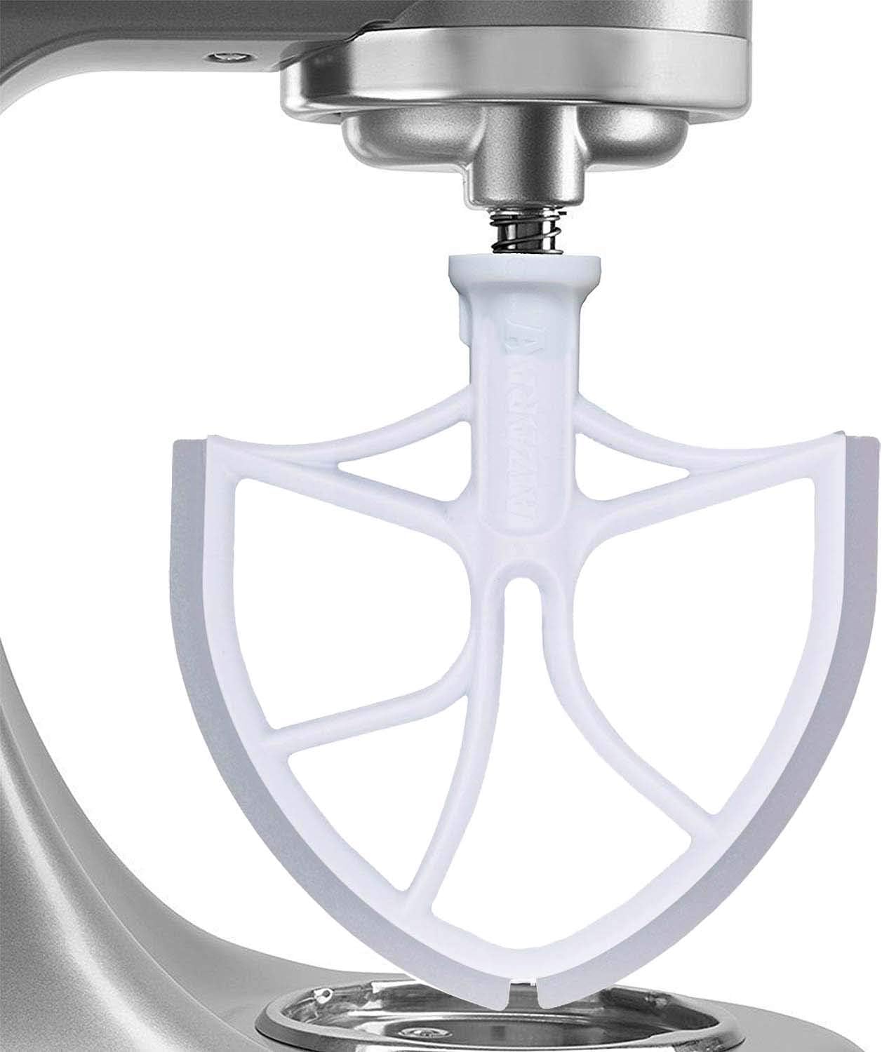 Flex Edge Beater for KitchenAid Mixer Bowl-Lift Stand Mixer Attachment for 6 Quart Bowls, Plastic Flat Beater Paddle with Silicone Edges, Bowl Scraper Blade Accessory
