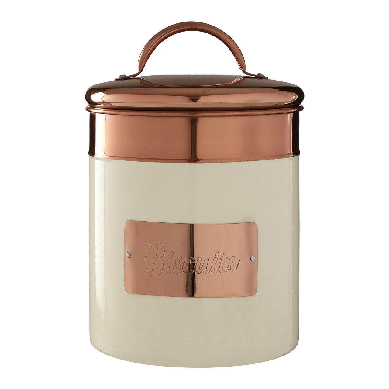 Prescott Cream And Copper Biscuit Canister - Cream