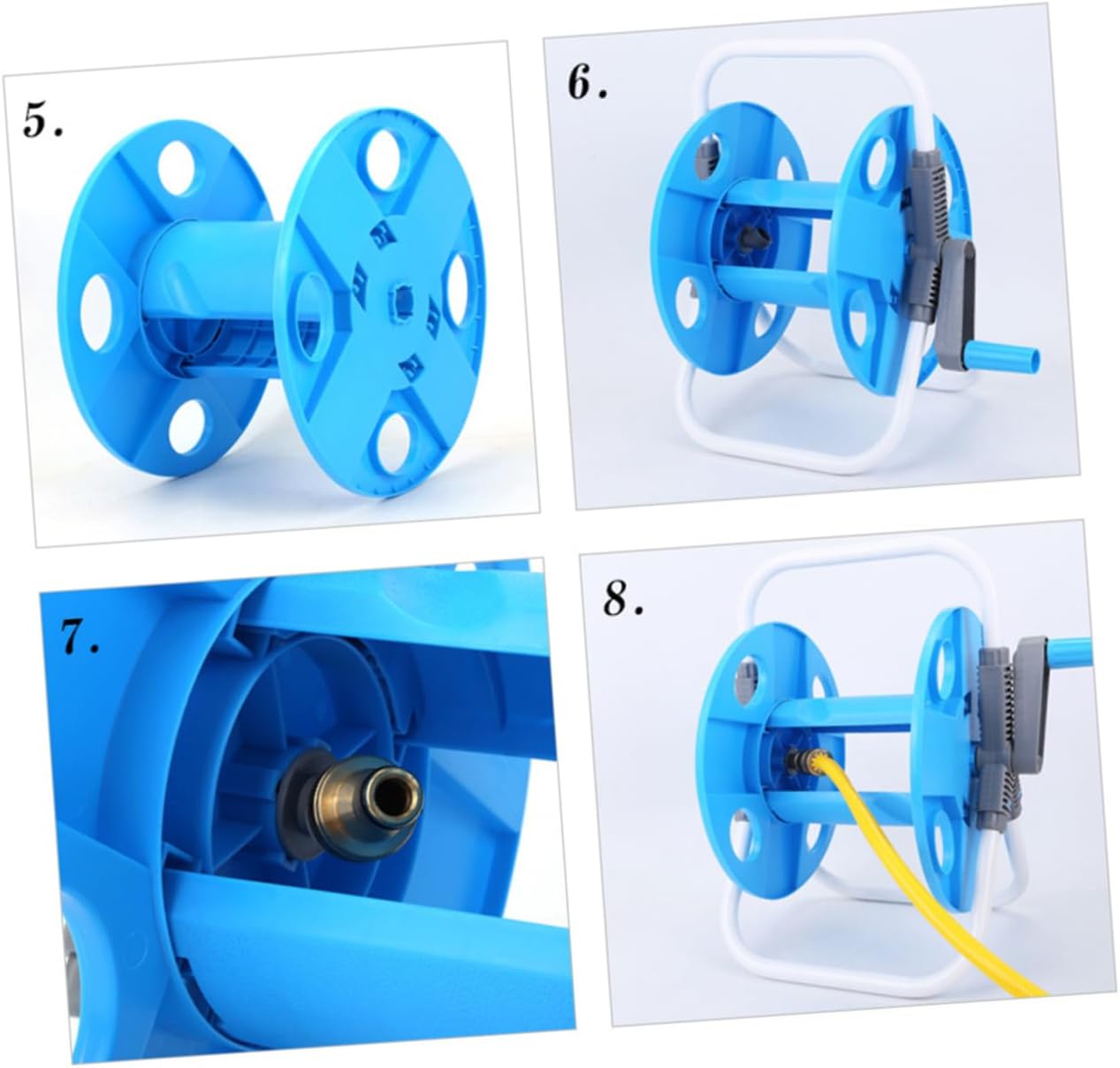 Hose Wheel for outside Outdoor Water Hose Holder Car Wash Frame for Home Use