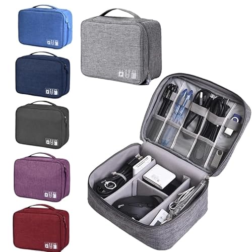 Estojo Organizador Bolsa Para Cabos E Acessórios Eletrônicos (Bordô)